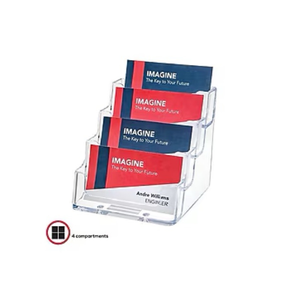 🌺 Business Card Holder, 200 Card Capacity Clear